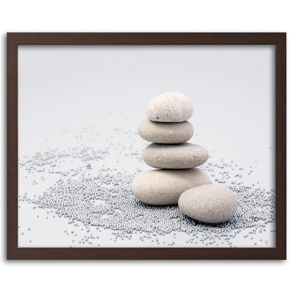 Glezna brūnā rāmī - Gray Zen Stones Home Trends DECO