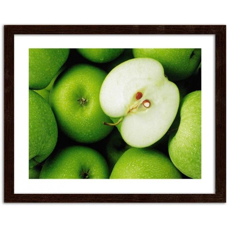 Glezna brūnā rāmī - Green apples Home Trends DECO