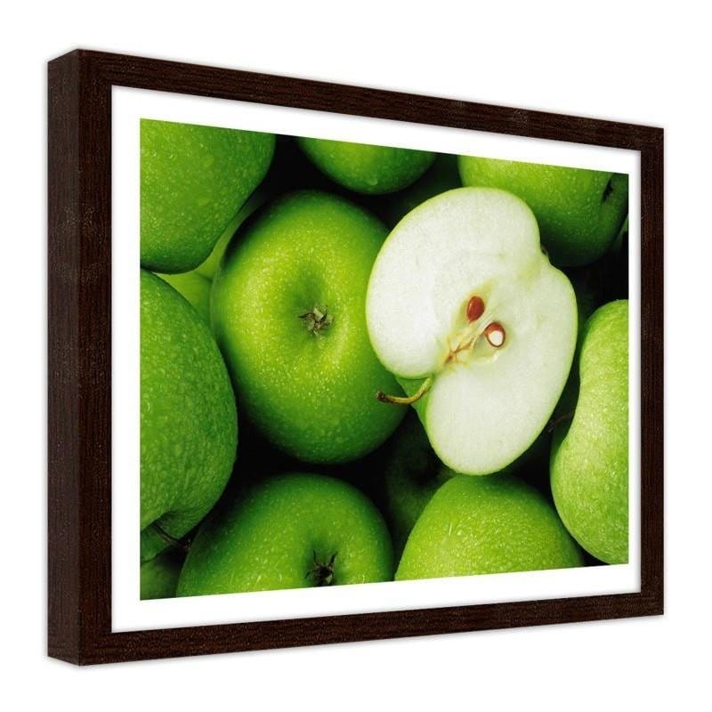Glezna brūnā rāmī - Green apples Home Trends DECO