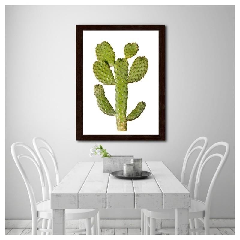 Glezna brūnā rāmī - Green cactus Home Trends DECO