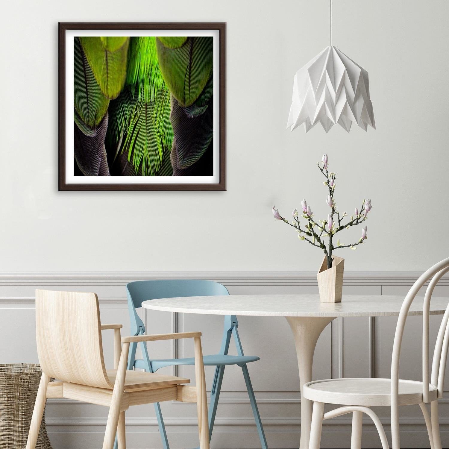 Glezna brūnā rāmī - Green Feathers Home Trends DECO