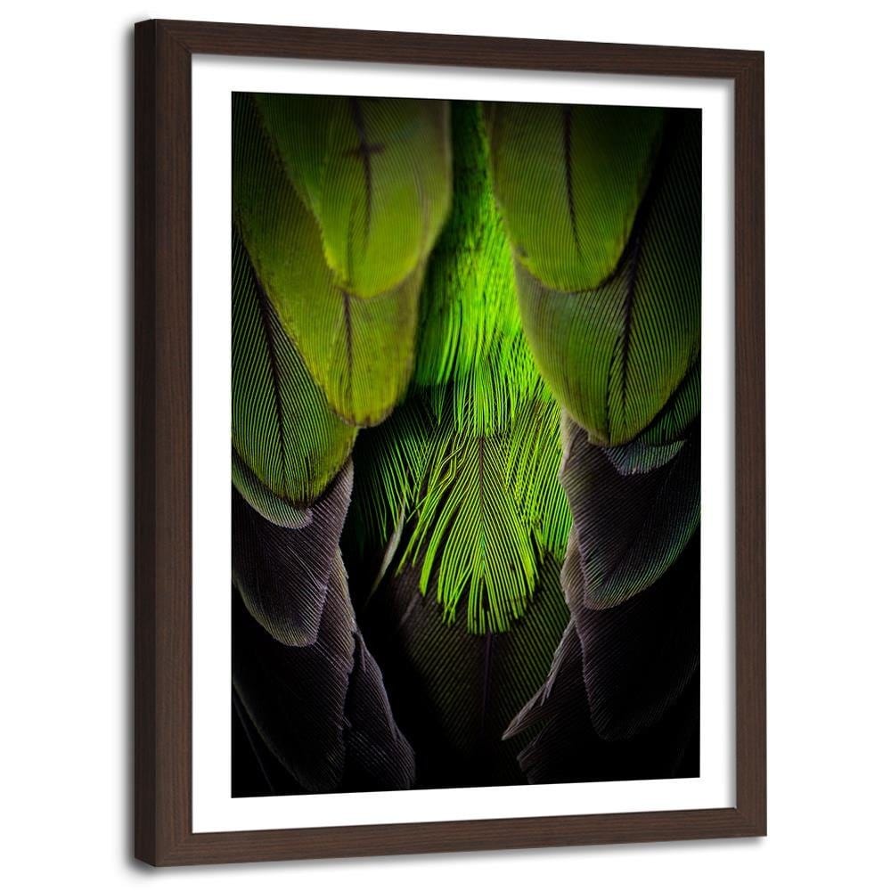 Glezna brūnā rāmī - Green Feathers Home Trends DECO