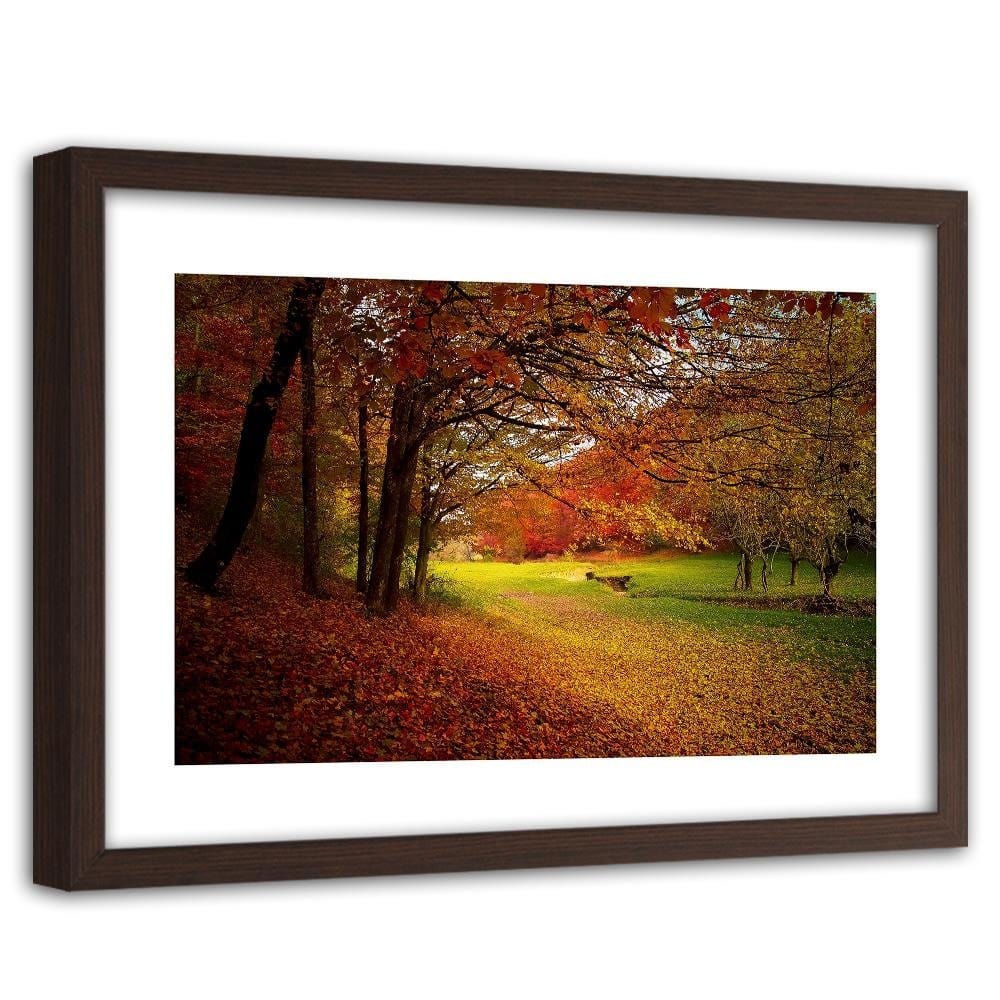 Glezna brūnā rāmī - Green Forest Clearing Home Trends DECO