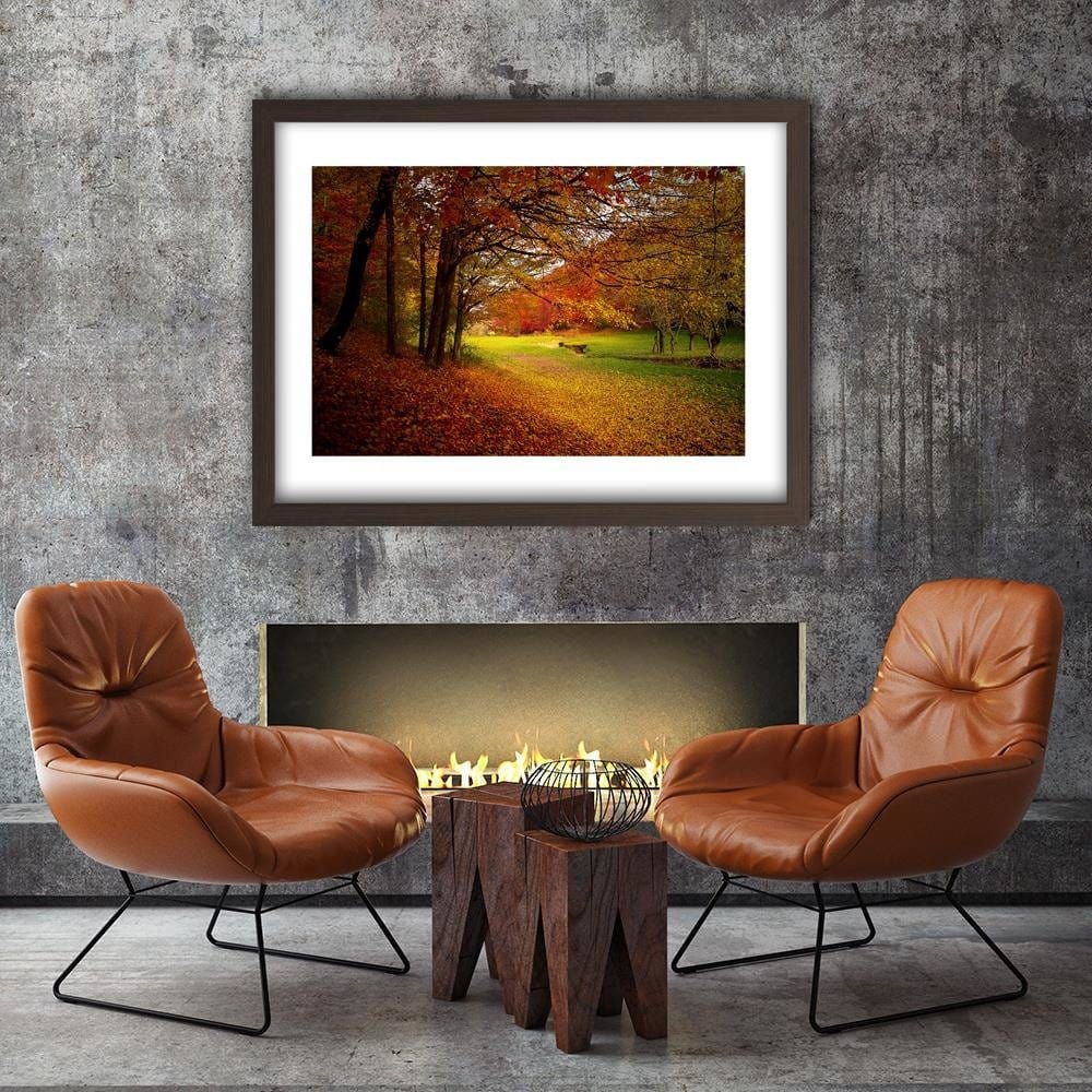 Glezna brūnā rāmī - Green Forest Clearing Home Trends DECO