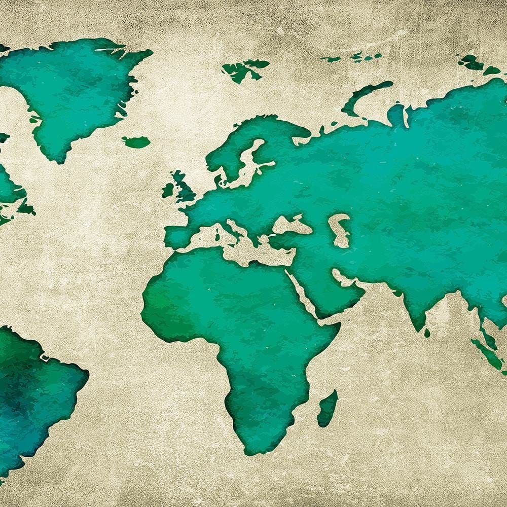 Glezna brūnā rāmī - Green Map Of The World Home Trends DECO
