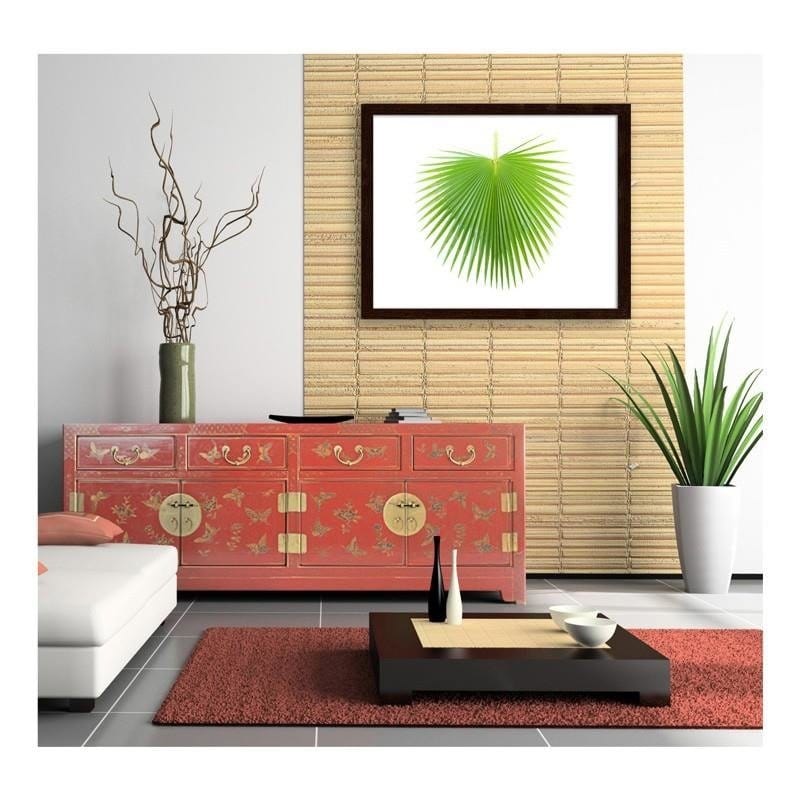 Glezna brūnā rāmī - Green palm leaf Home Trends DECO