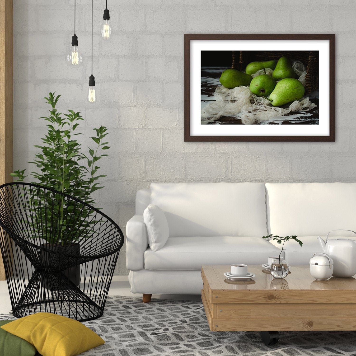 Glezna brūnā rāmī - Green Pears Home Trends DECO
