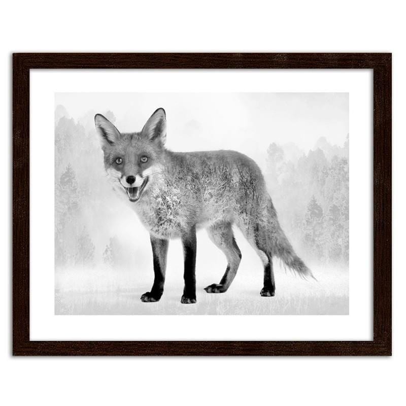 Glezna brūnā rāmī - Grey fox 2 Home Trends DECO