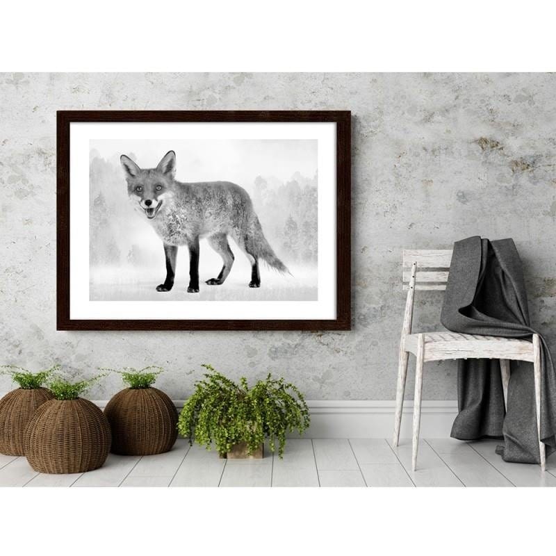 Glezna brūnā rāmī - Grey fox 2 Home Trends DECO