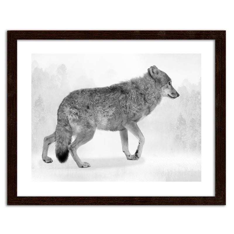 Glezna brūnā rāmī - Grey wolf 2 Home Trends DECO