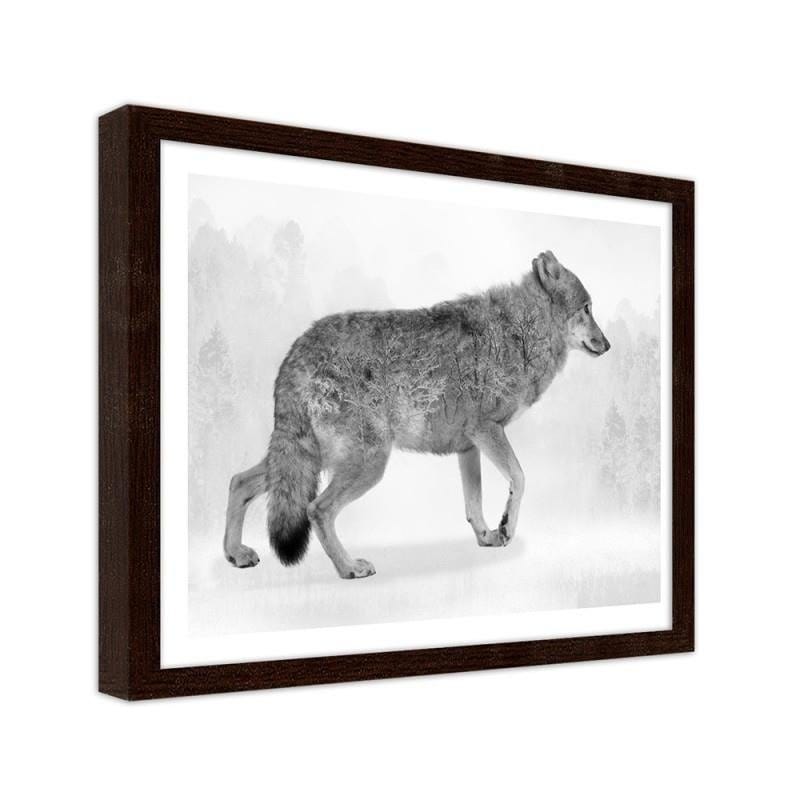 Glezna brūnā rāmī - Grey wolf 2 Home Trends DECO