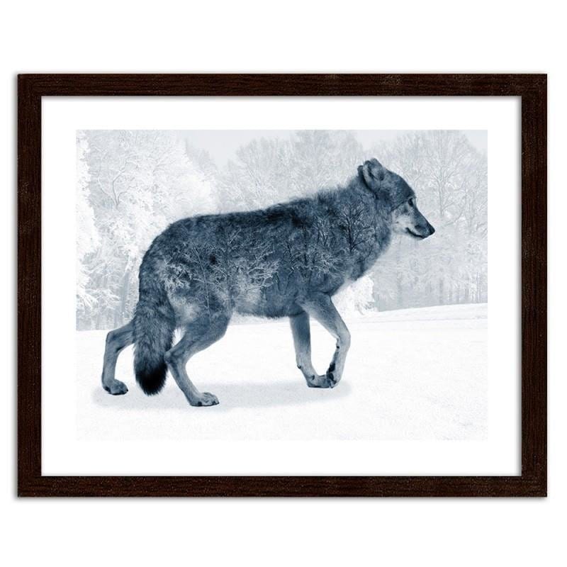Glezna brūnā rāmī - Grey wolf Home Trends DECO