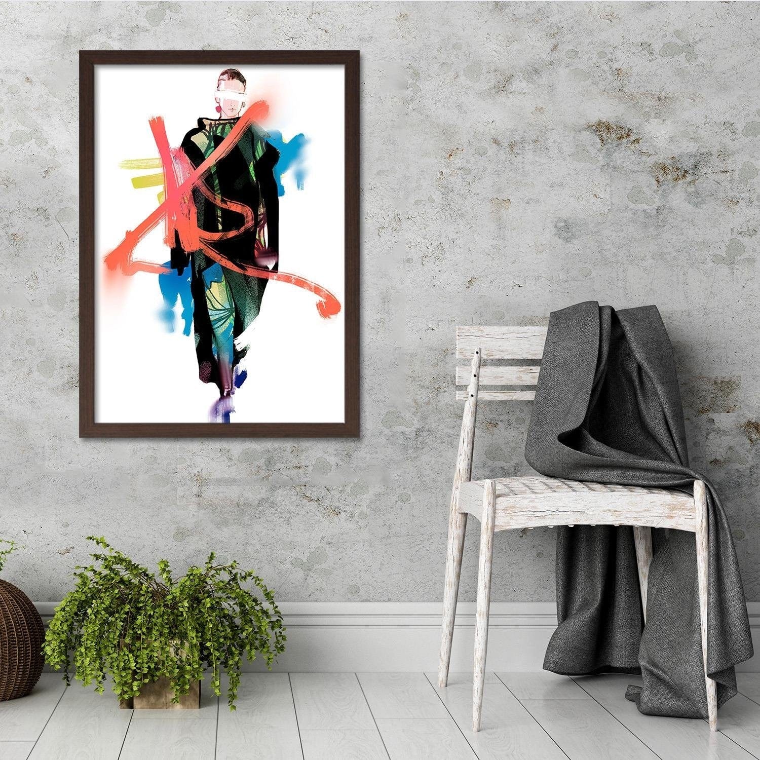 Glezna brūnā rāmī - Grunge Art Home Trends DECO