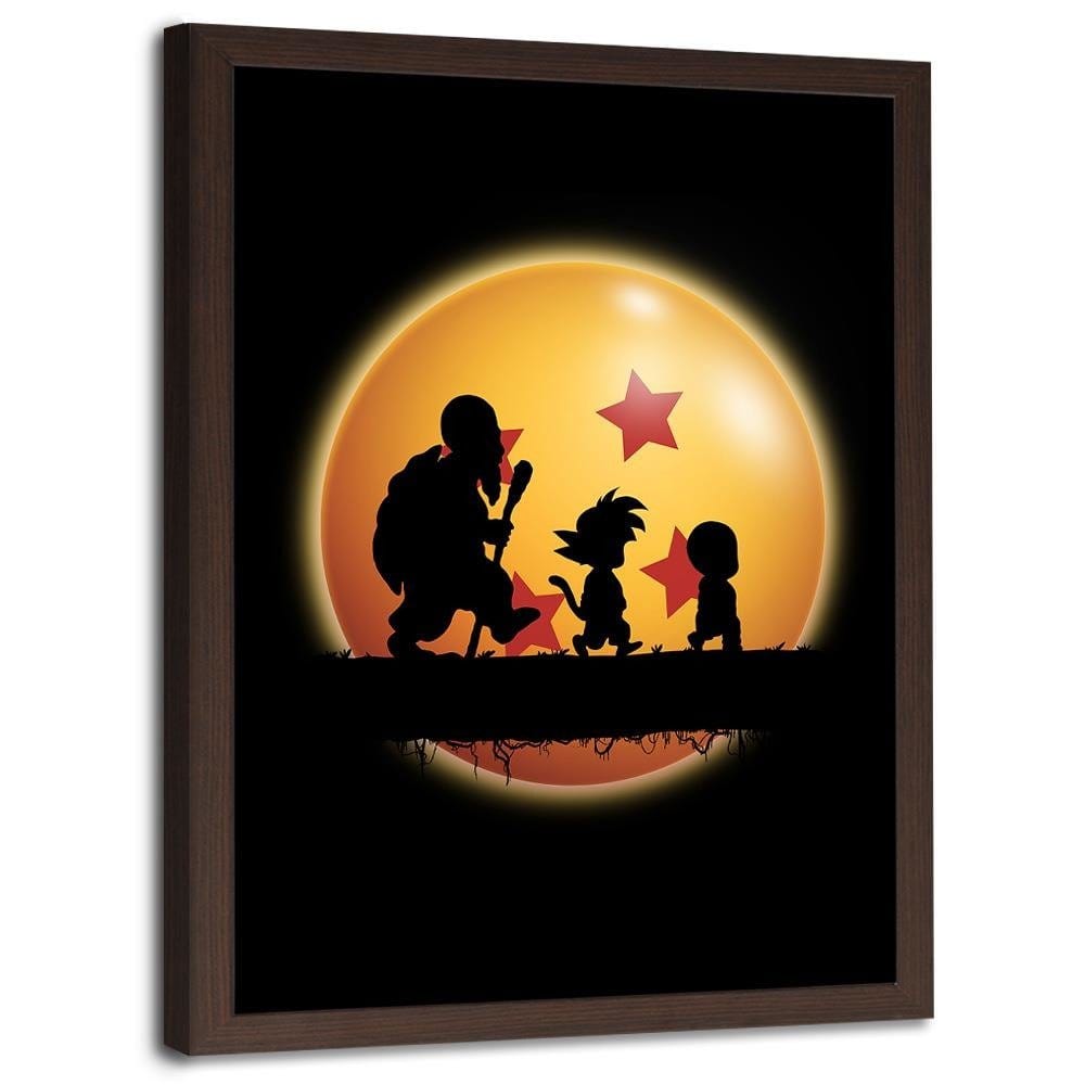 Glezna brūnā rāmī - Hakuna Matata Kame Image Orange Home Trends DECO