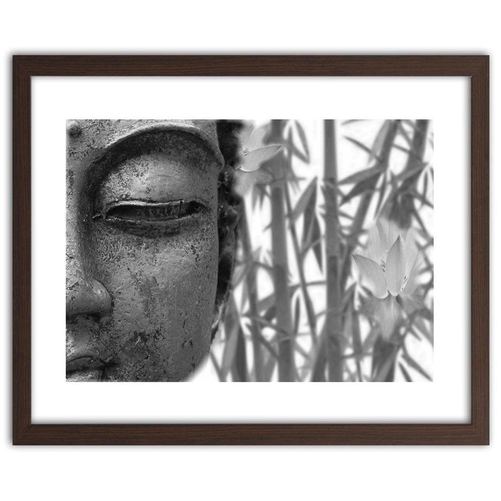 Glezna brūnā rāmī - Half Face Of Buddha Home Trends DECO