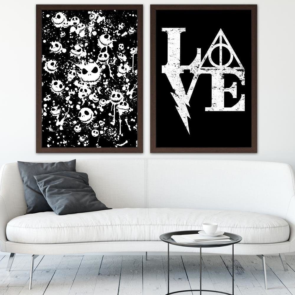 Glezna brūnā rāmī - Harry Love Image Black And White Home Trends DECO