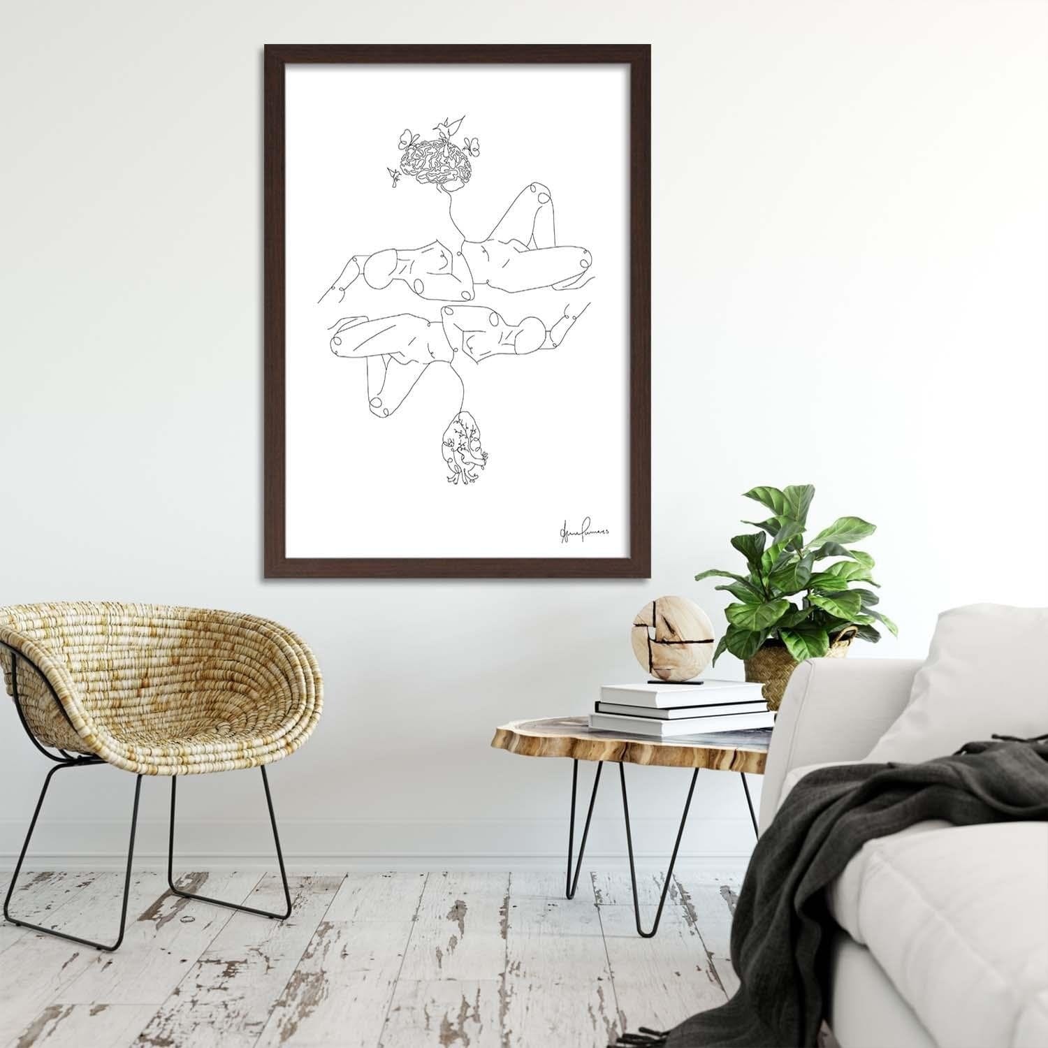 Glezna brūnā rāmī - Heart And Mind Home Trends DECO