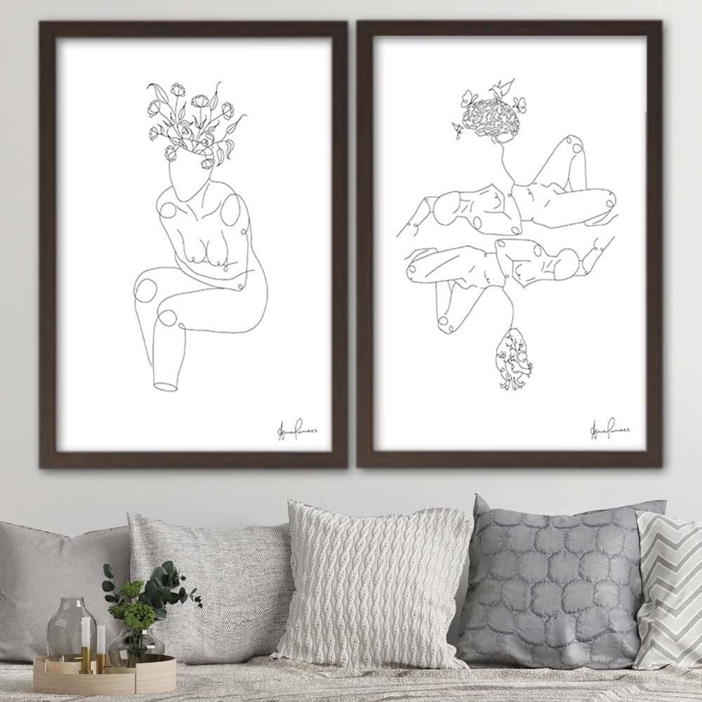 Glezna brūnā rāmī - Heart And Mind Home Trends DECO