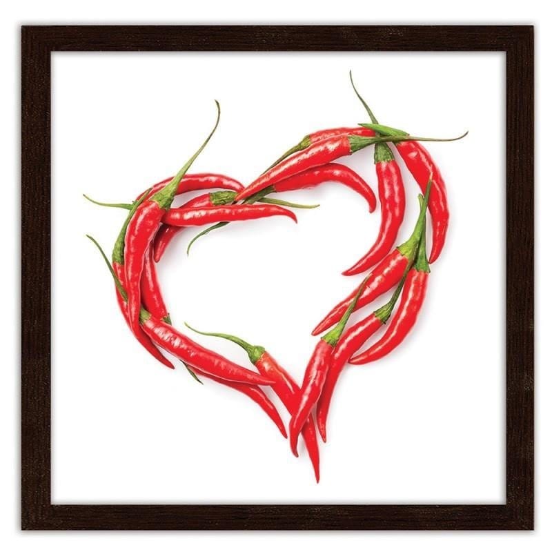 Glezna brūnā rāmī - Heart of chili peppers Home Trends DECO