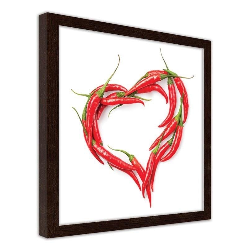 Glezna brūnā rāmī - Heart of chili peppers Home Trends DECO