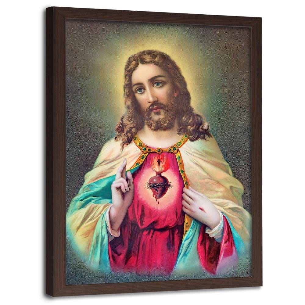 Glezna brūnā rāmī - Heart Of Jesus Christ Home Trends DECO