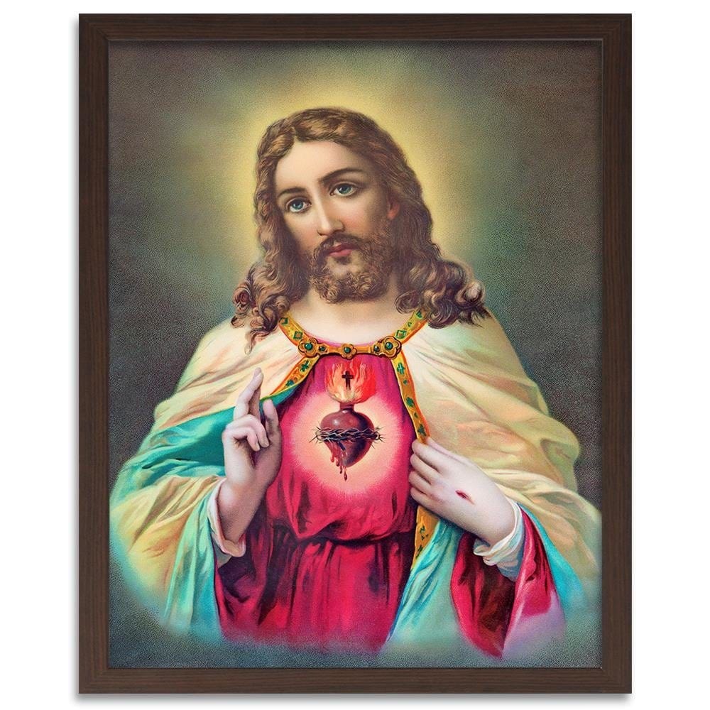 Glezna brūnā rāmī - Heart Of Jesus Christ Home Trends DECO