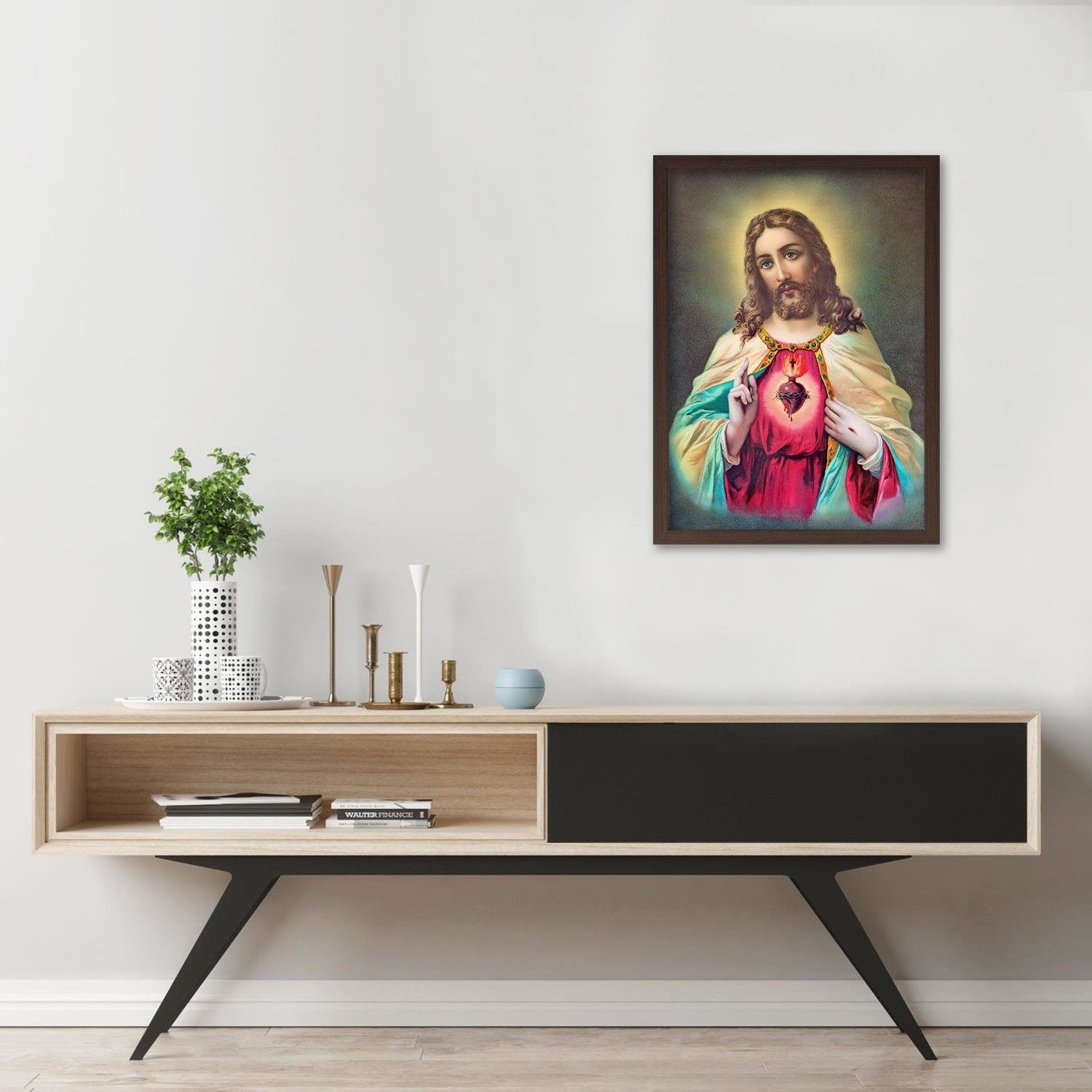 Glezna brūnā rāmī - Heart Of Jesus Christ Home Trends DECO