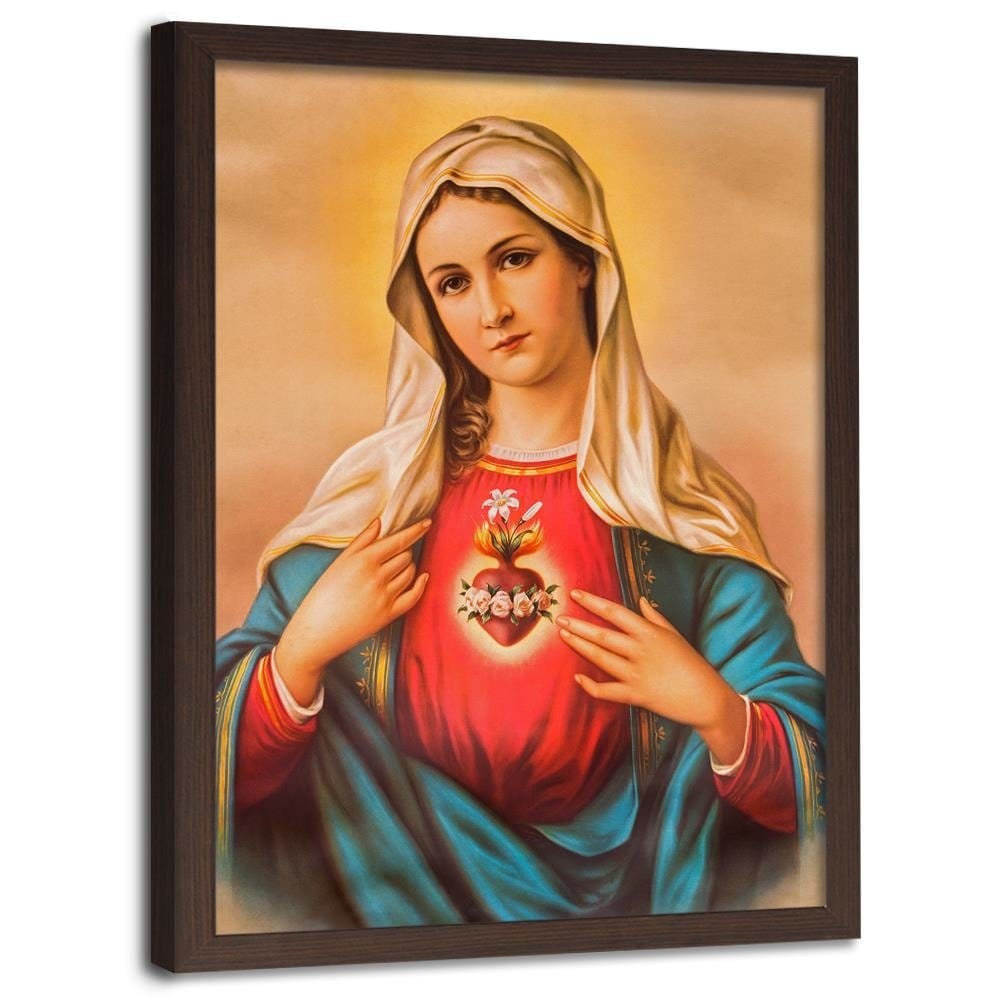 Glezna brūnā rāmī - Heart Of The Virgin Mary Home Trends DECO