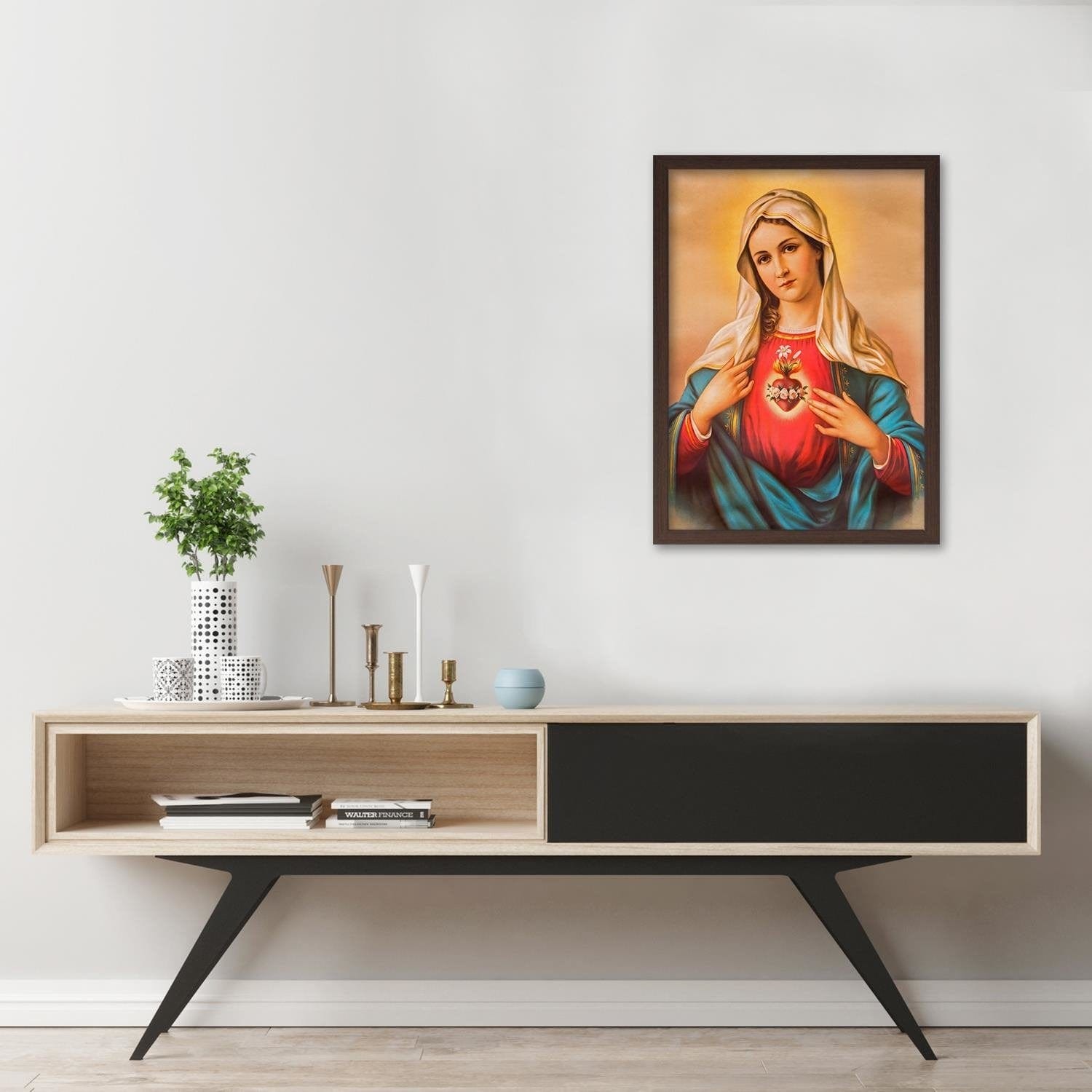 Glezna brūnā rāmī - Heart Of The Virgin Mary Home Trends DECO