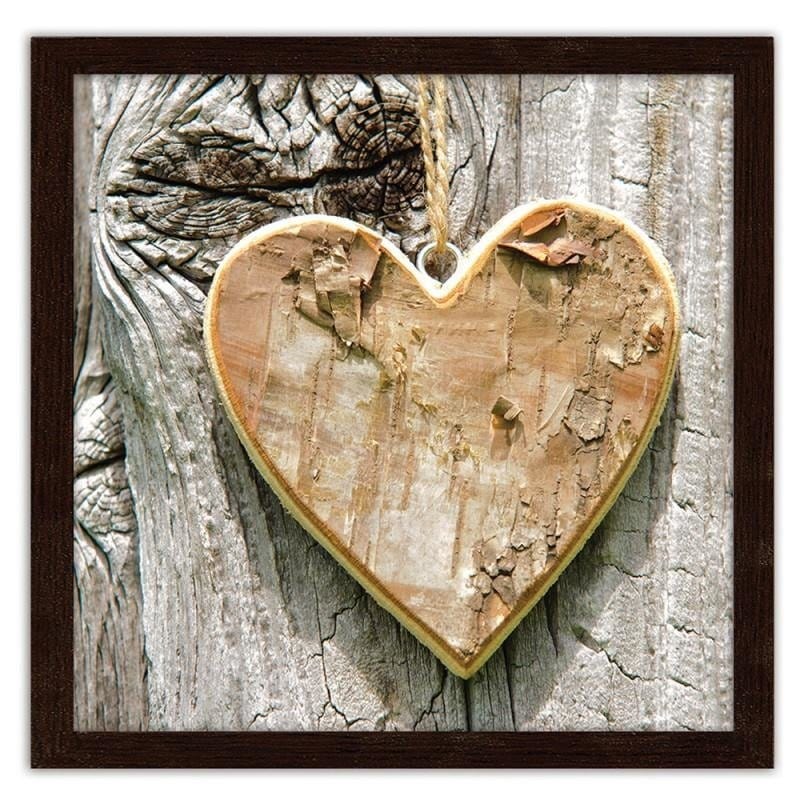 Glezna brūnā rāmī - Heart of wood Home Trends DECO