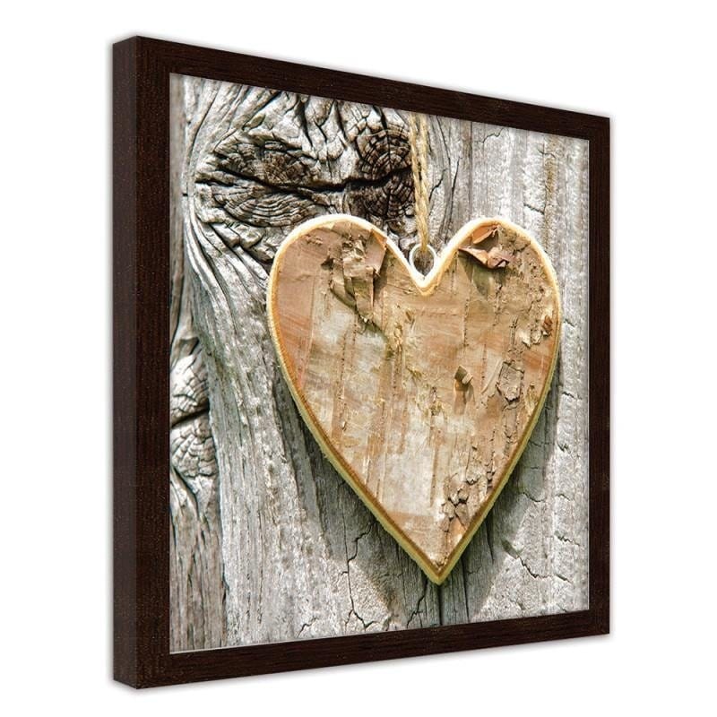Glezna brūnā rāmī - Heart of wood Home Trends DECO