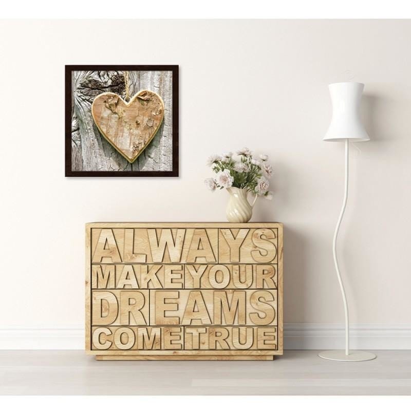 Glezna brūnā rāmī - Heart of wood Home Trends DECO