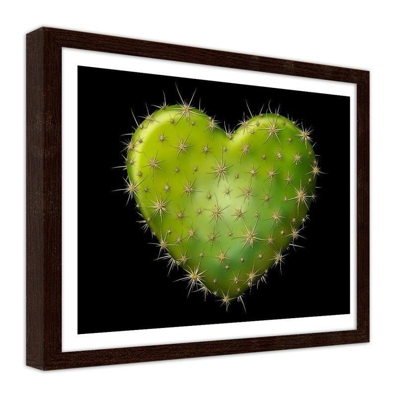 Glezna brūnā rāmī - Heart with spikes - black background Home Trends DECO
