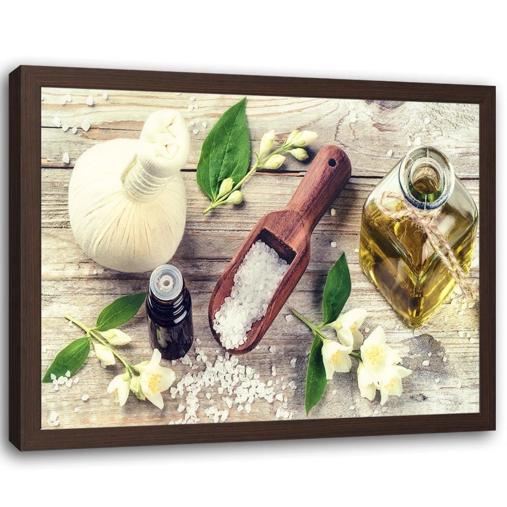 Glezna brūnā rāmī - Herbs And Spices Home Trends DECO