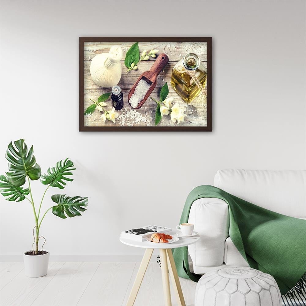 Glezna brūnā rāmī - Herbs And Spices Home Trends DECO