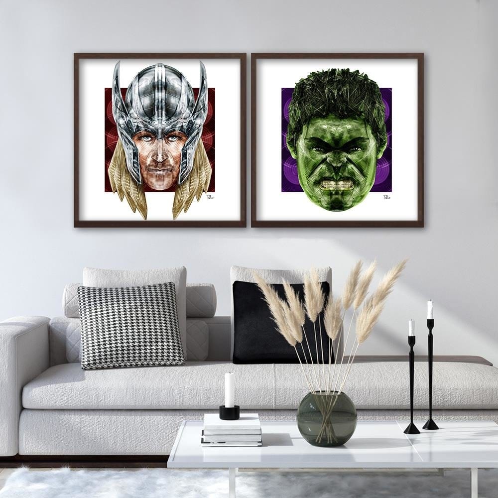 Glezna brūnā rāmī - Hero With A Hammer Home Trends DECO