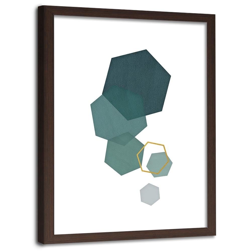 Glezna brūnā rāmī - Hexagons 2 Home Trends DECO