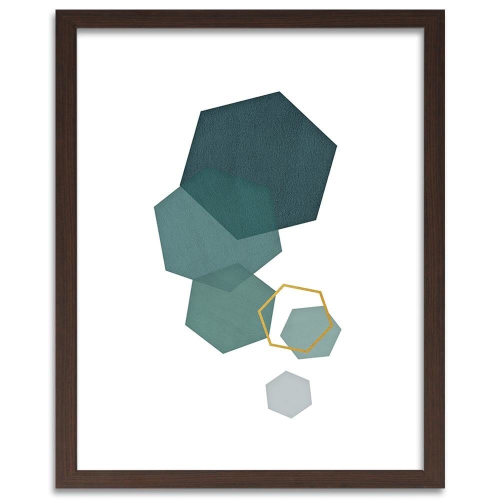 Glezna brūnā rāmī - Hexagons 2 Home Trends DECO