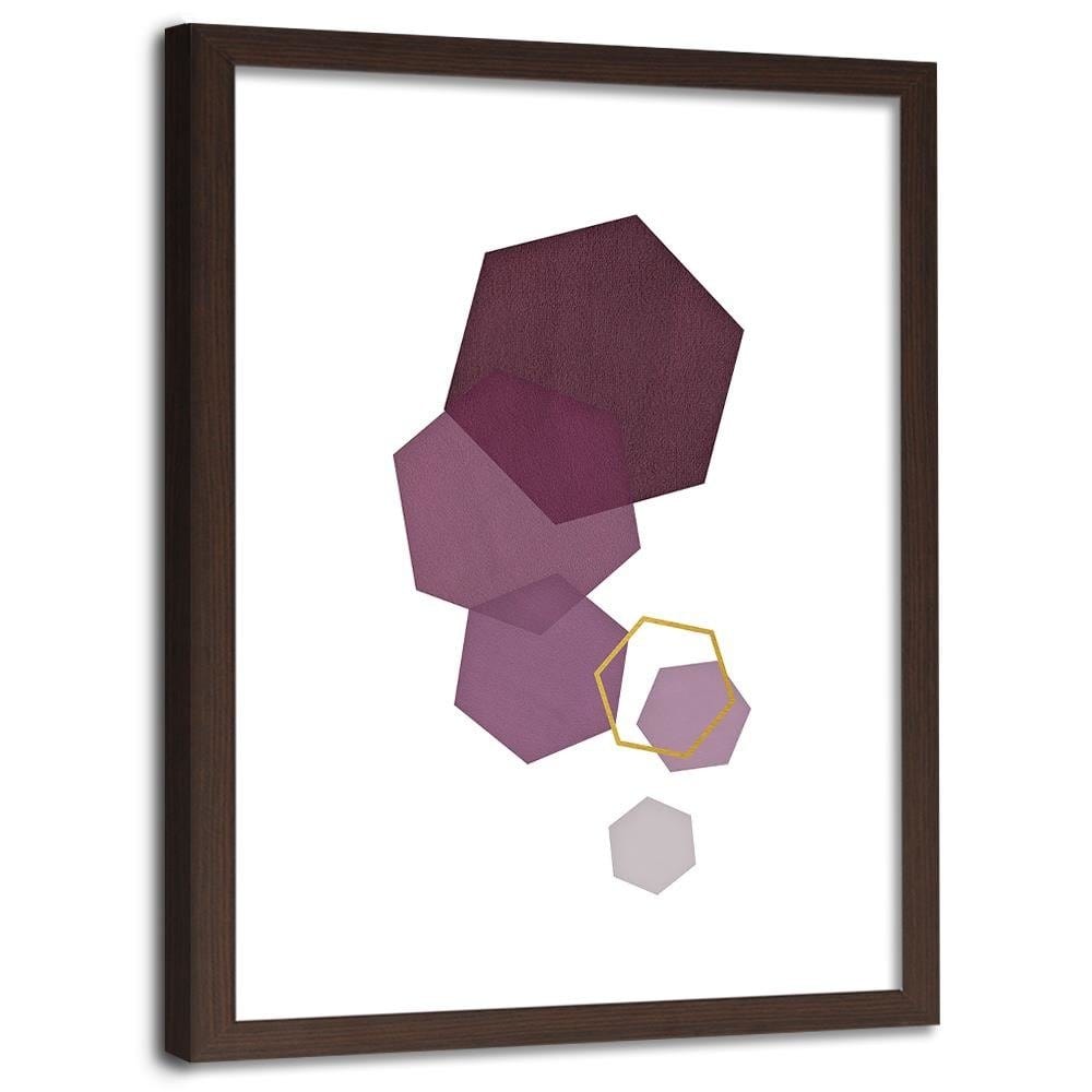 Glezna brūnā rāmī - Hexagons 4 Home Trends DECO