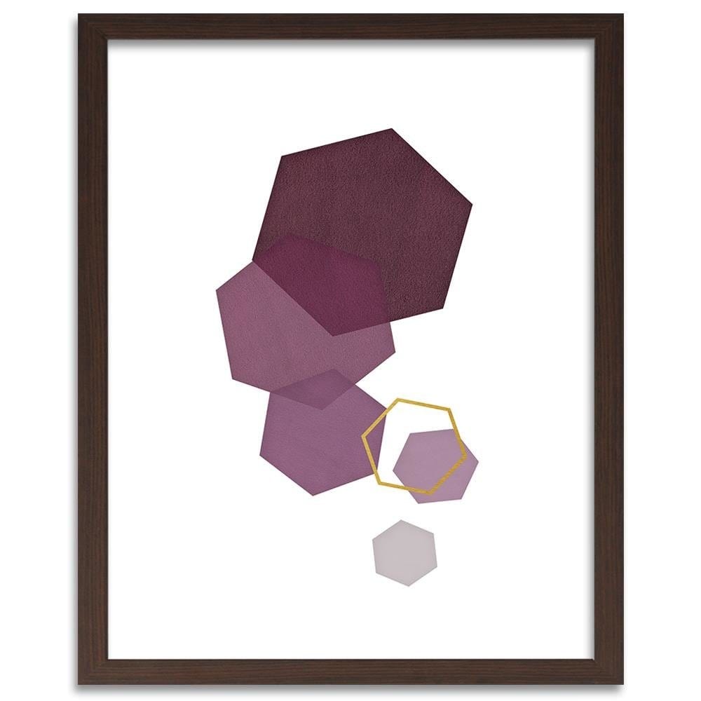 Glezna brūnā rāmī - Hexagons 4 Home Trends DECO