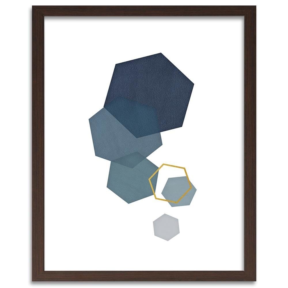 Glezna brūnā rāmī - Hexagons Home Trends DECO