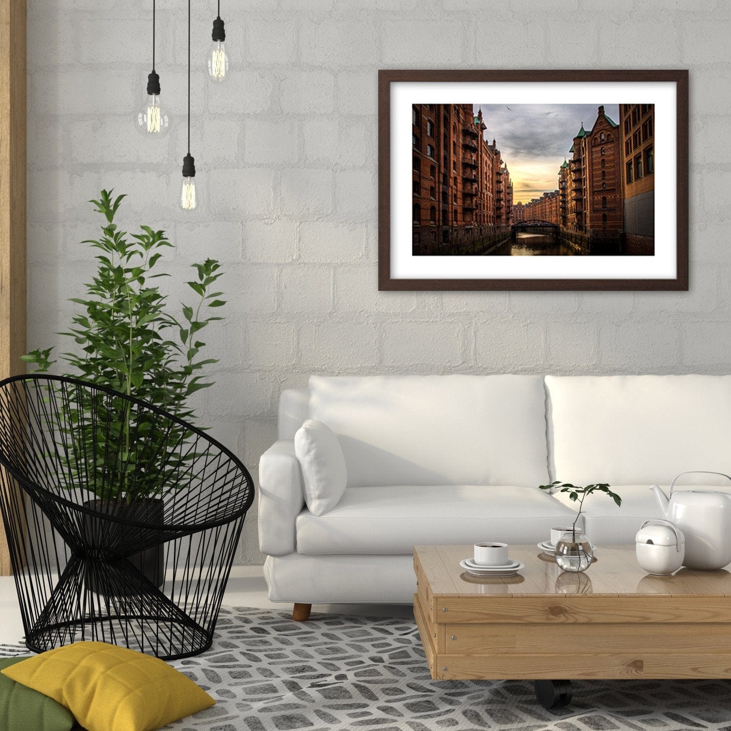 Glezna brūnā rāmī - Historic Town  Home Trends DECO