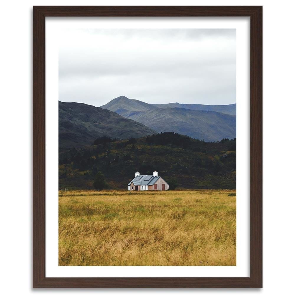 Glezna brūnā rāmī - House At The Mountains Home Trends DECO