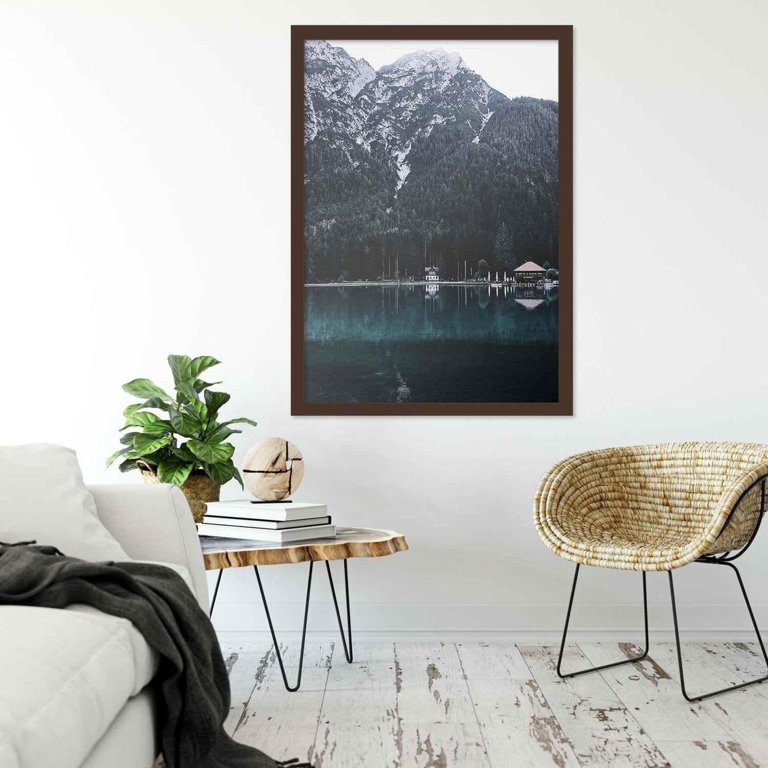 Glezna brūnā rāmī - Houses The Mountain Peak Home Trends DECO