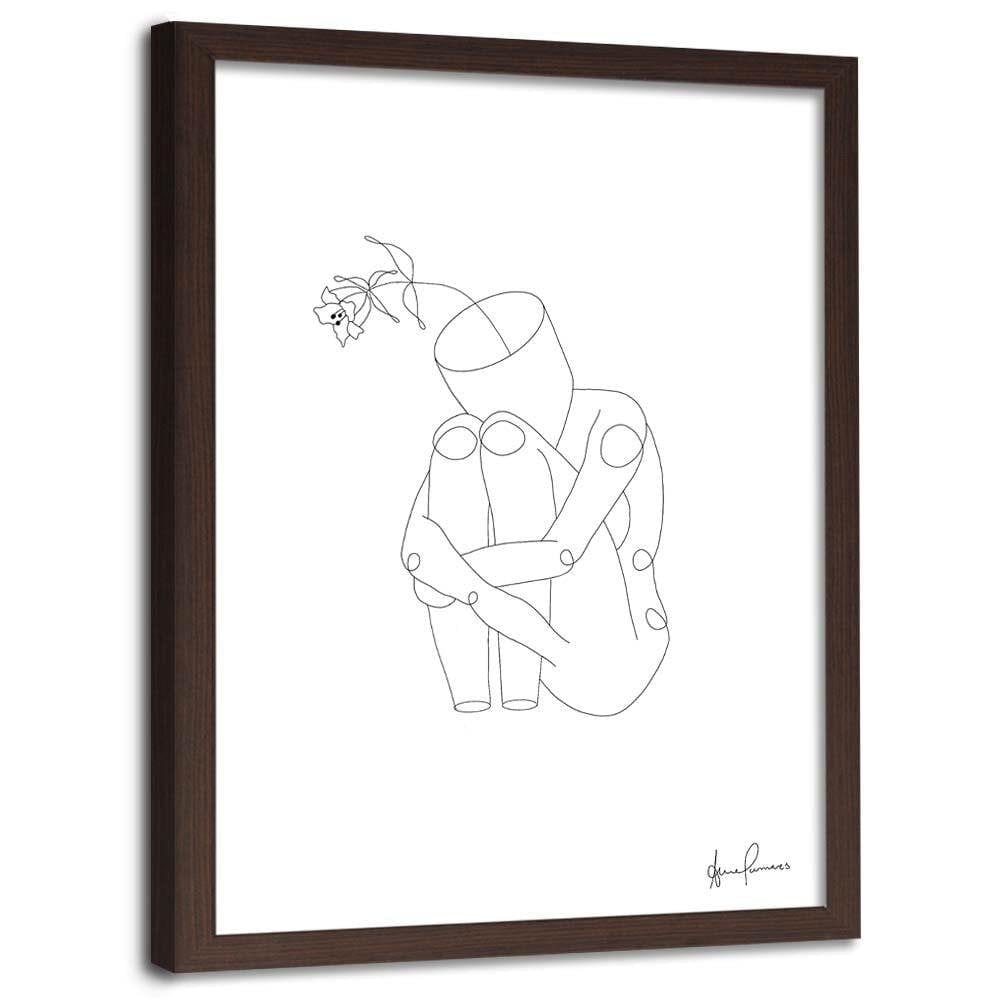 Glezna brūnā rāmī - Human In The Flowers Home Trends DECO