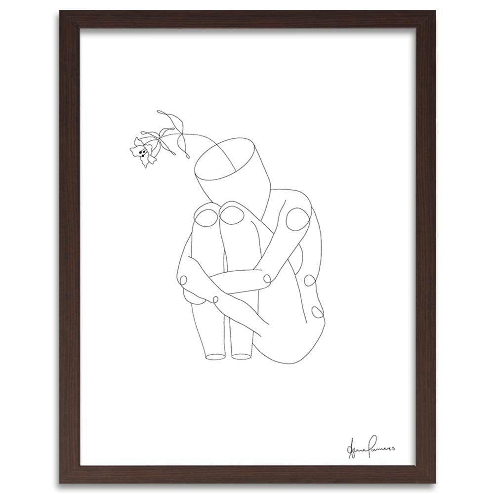 Glezna brūnā rāmī - Human In The Flowers Home Trends DECO