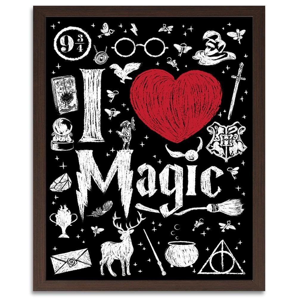Glezna brūnā rāmī - I Love Magic Image Black And White Home Trends DECO