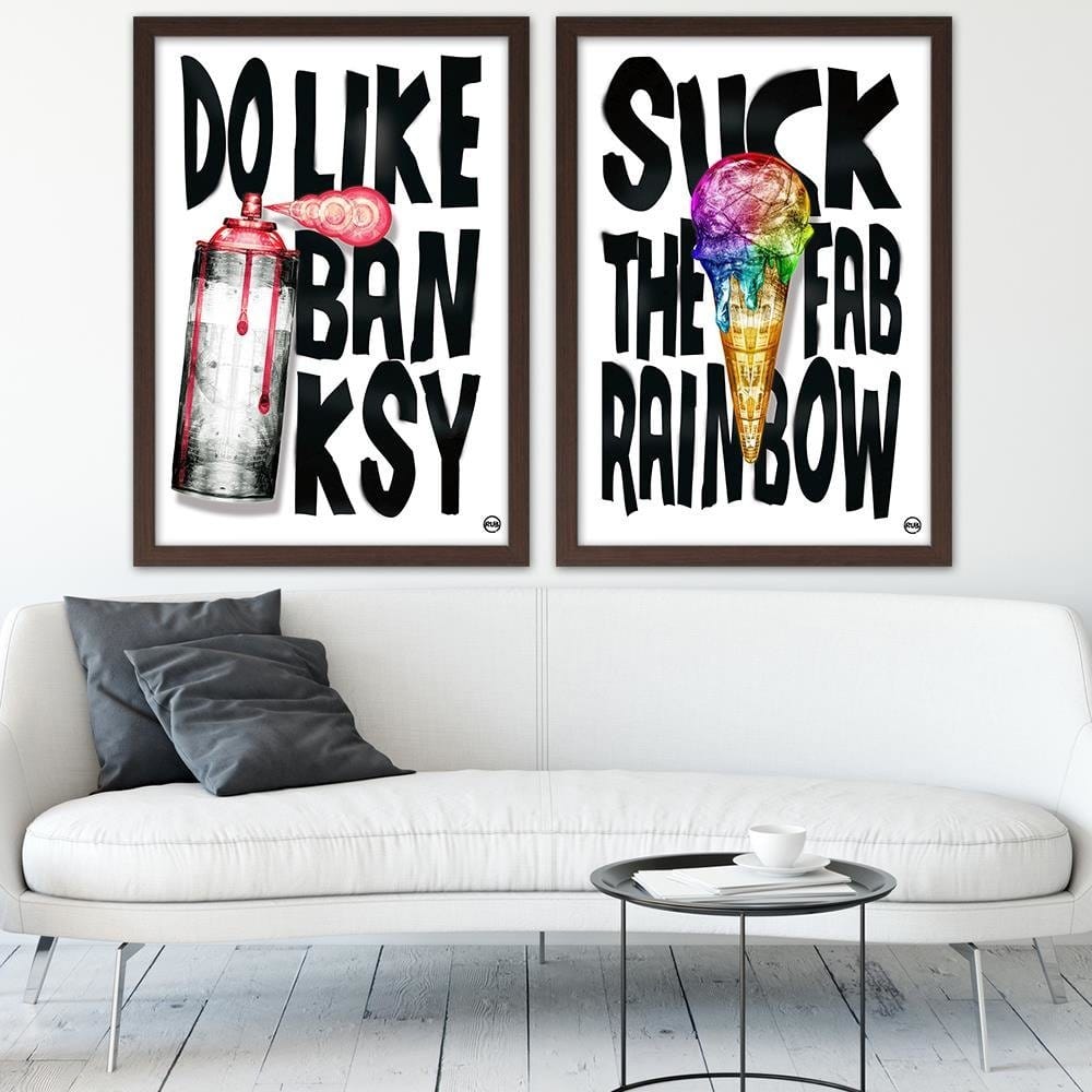 Glezna brūnā rāmī - Ice Cream Home Trends DECO