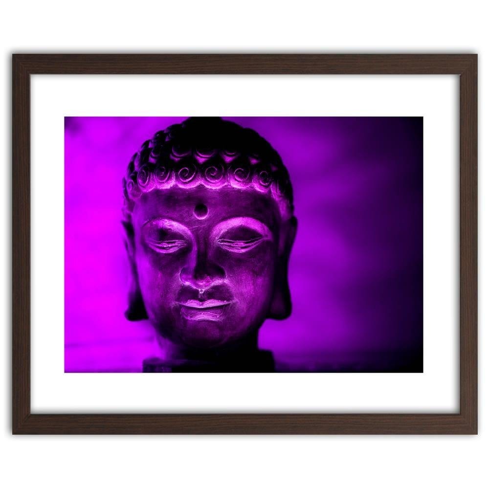 Glezna brūnā rāmī - Illuminated Buddha Head Home Trends DECO