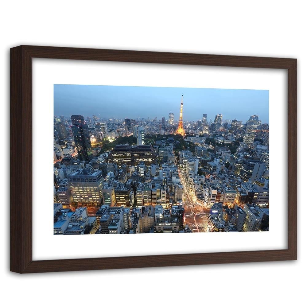 Glezna brūnā rāmī - Illuminated Tokyo Home Trends DECO